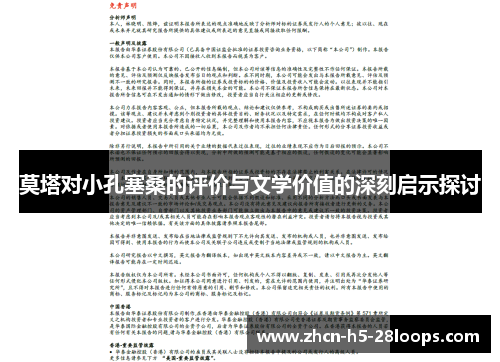 莫塔对小孔塞桑的评价与文学价值的深刻启示探讨